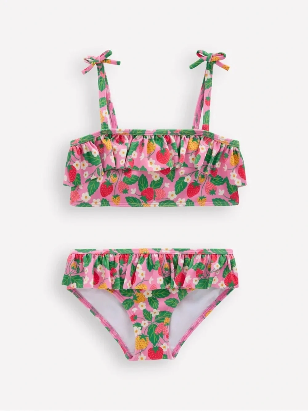 ❤️ MINI BODEN - Tallulah Frill Bikini Pink Strawberry Patch 🍓